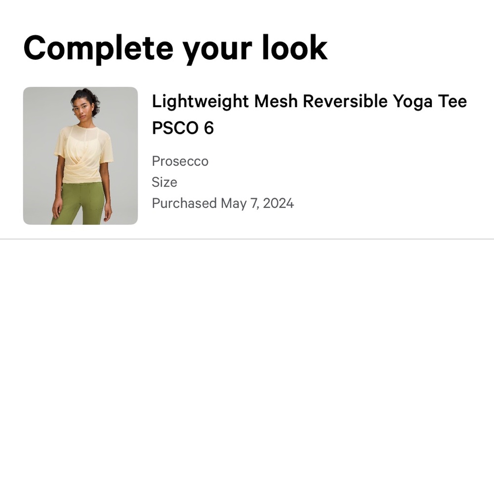 Lululemon Athletica Cream Short Sleeve Top - Picture 3 of 3